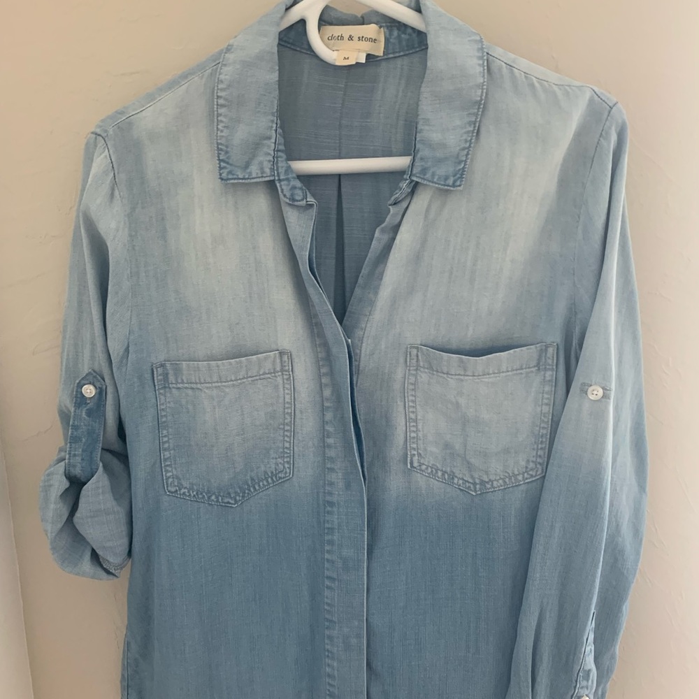 Cloth & Stone denim shirt back slit size M